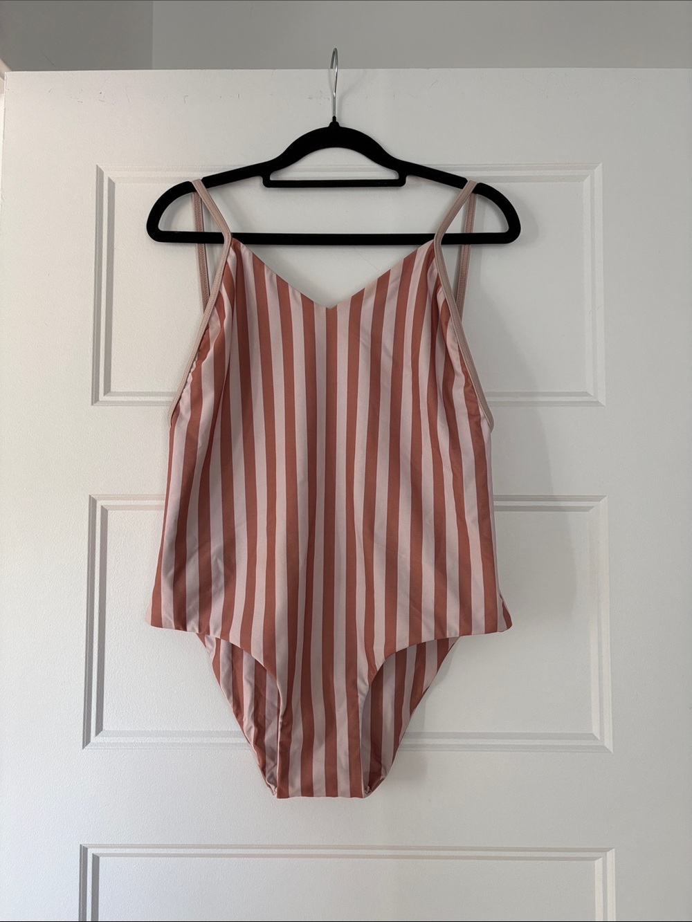 June Swimwear Striped Pink One-Piece Swimsuit